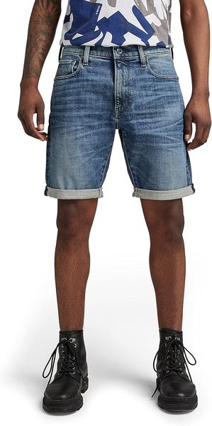 Мужские джинсовые шорты G-Star RAW 3301 Slim Short Heavy elto pure superstretch, 33 8719772866005 фото