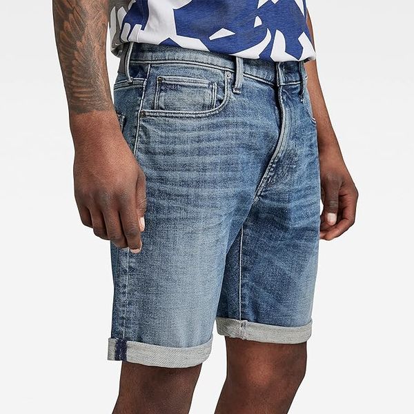 Мужские джинсовые шорты G-Star RAW 3301 Slim Short Heavy elto pure superstretch, 33 8719772866005 фото